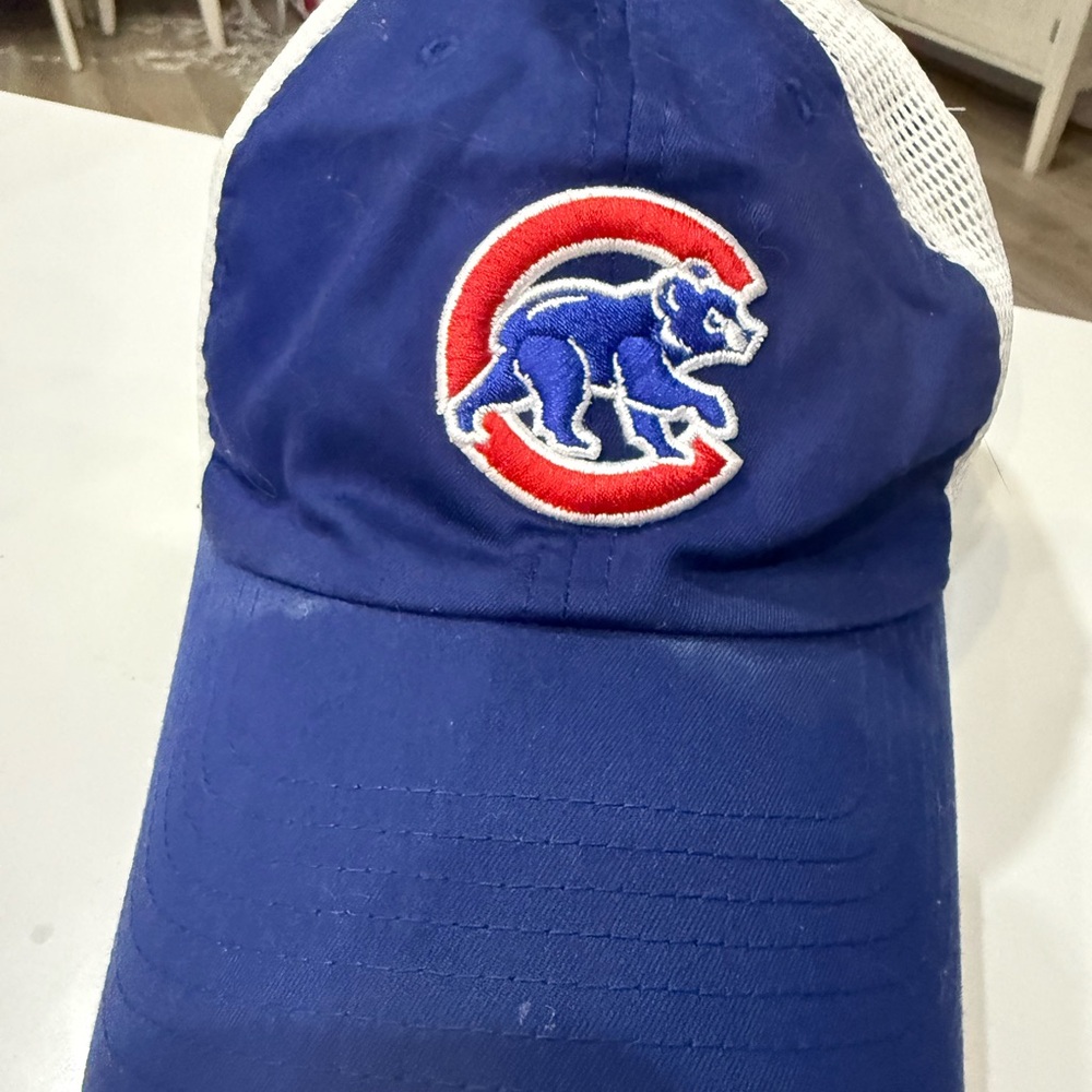 Blue and White Baseball Cap‎ with Bear Logo